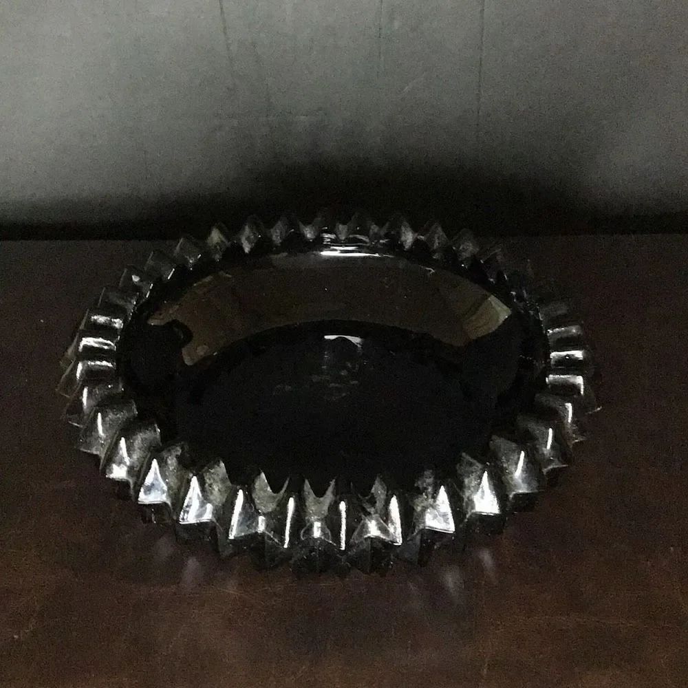 Vintage depression Error, black glass, ash collector, or Trinket Bowl